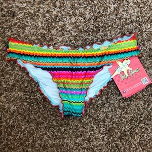 Luli Fama Hola Verano Ruched Hipster Bikini Bottom